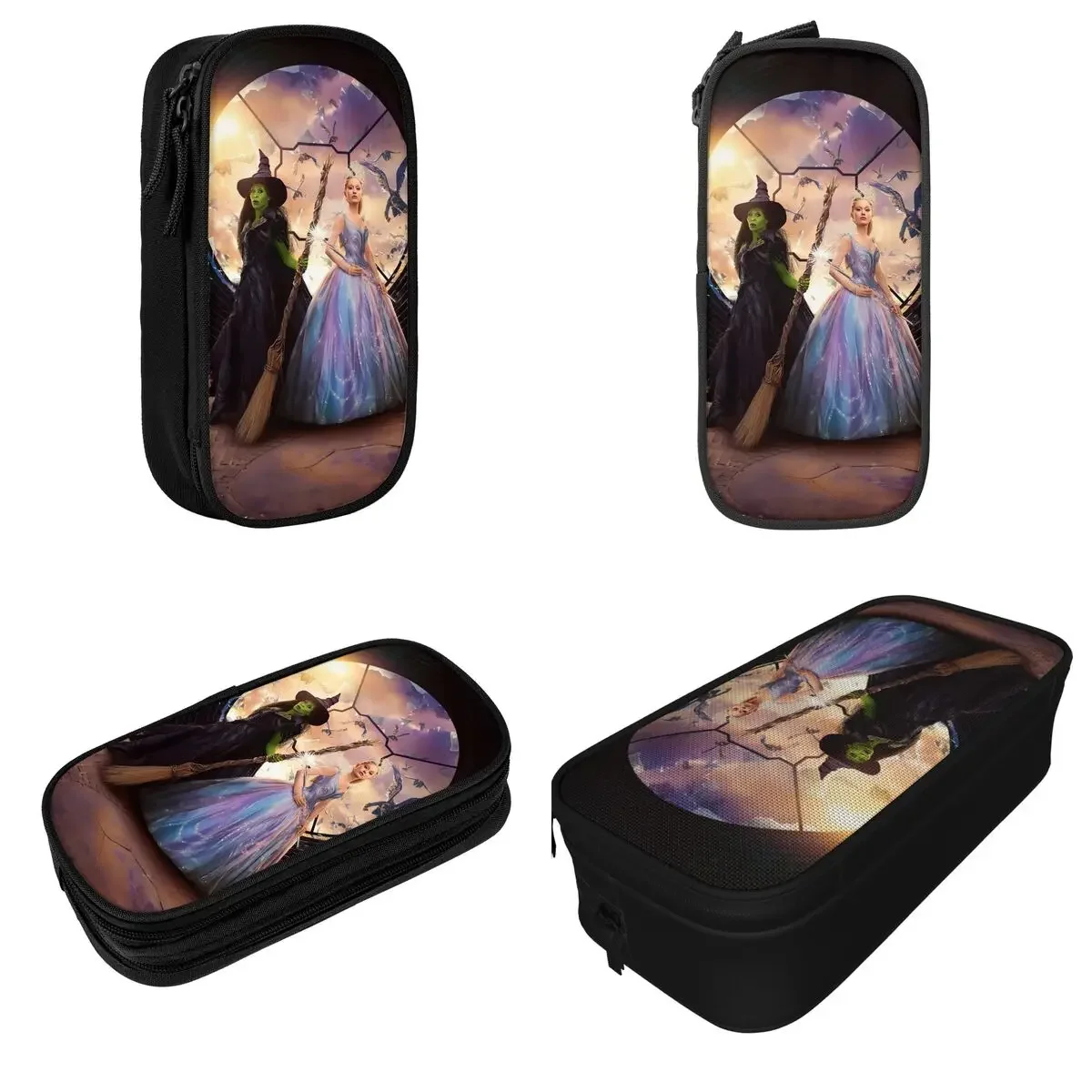 Wicked For Good Pencil Case Fashion Wizard Movie Pen Box Pencil Bags for Student Large Storage Office Cosmetic Pencilcases