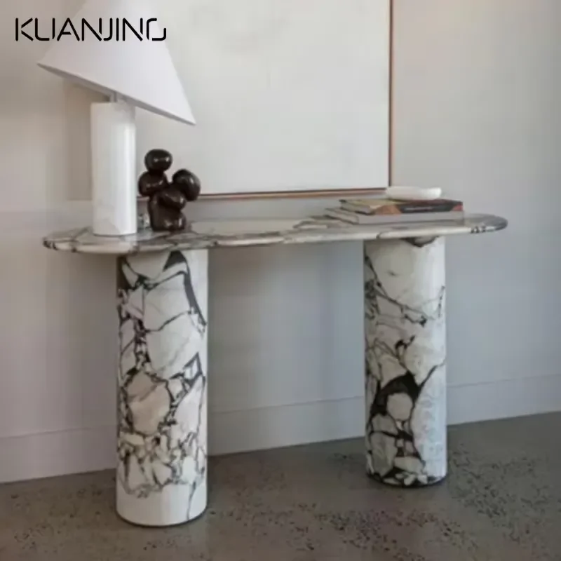 Antique Italian Marble Entrance Control Table Porch Table Rectangle Stone Hallway Desk