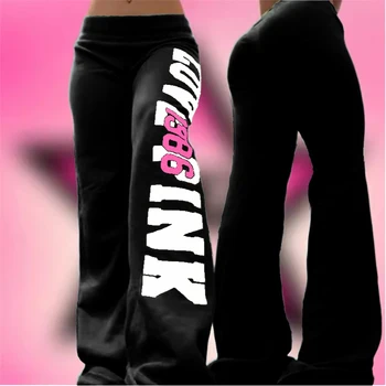 Women\'s Retro Letter Print Trousers 3