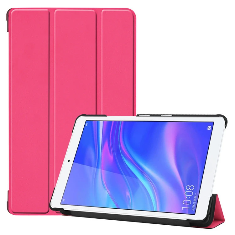 Dreifach faltbare Hülle für Huawei M5 Lite 8.0 mit automatischer Aufwach- und Schlaffunktion, stoßfeste Lederhülle für Tablet – Detail 1