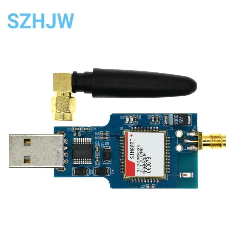 USB Zu GSM Modul Quad-band GSM GPRS SIM800 SIM800C Modul Für Drahtlose Bluetooth SMS Messaging Mit Antenne