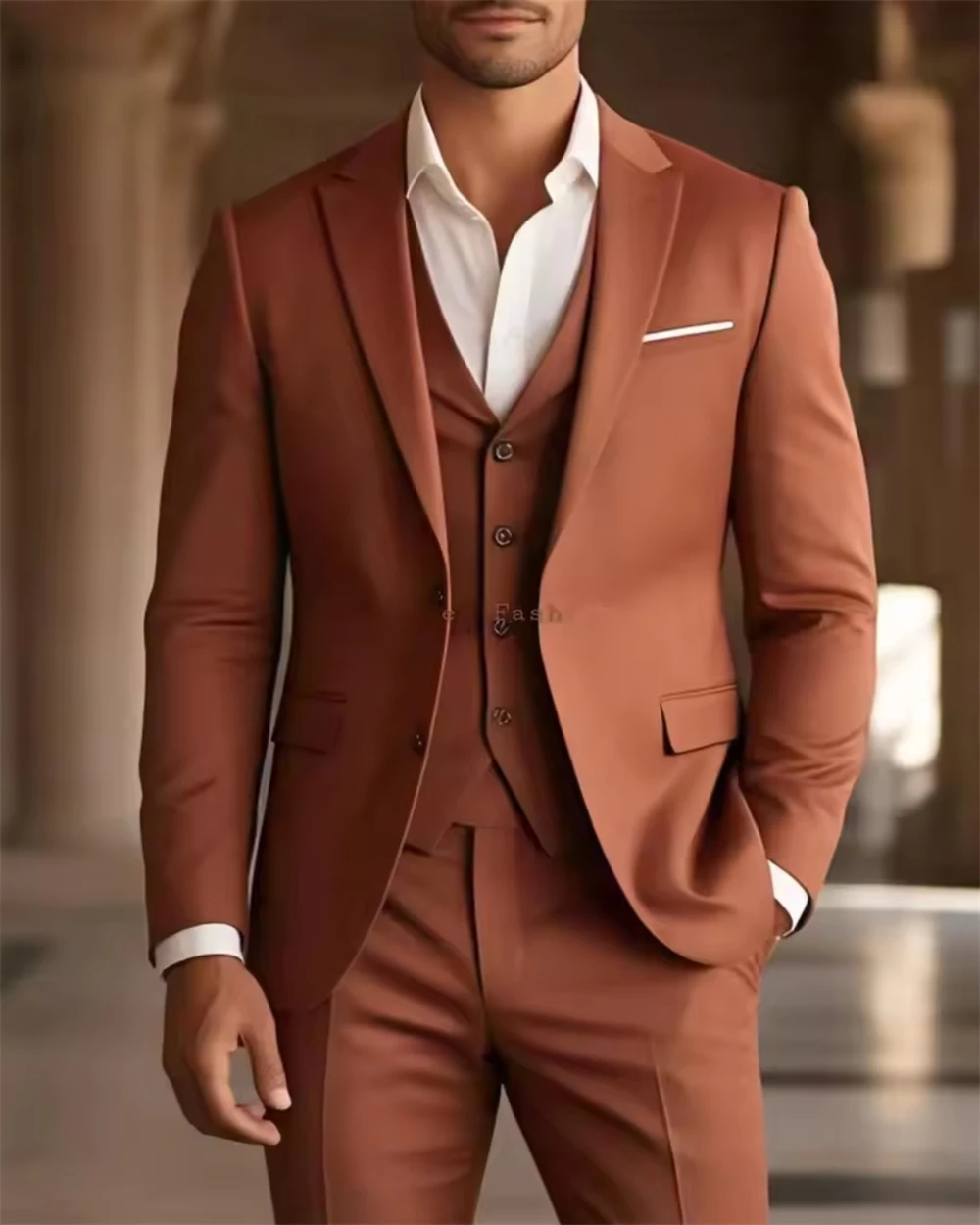 

Новые мужские костюмы 3-в-1: свадебный смокинг для жениха, деловой костюм, костюм для свадьбы (пиджак + жилет + брюки)