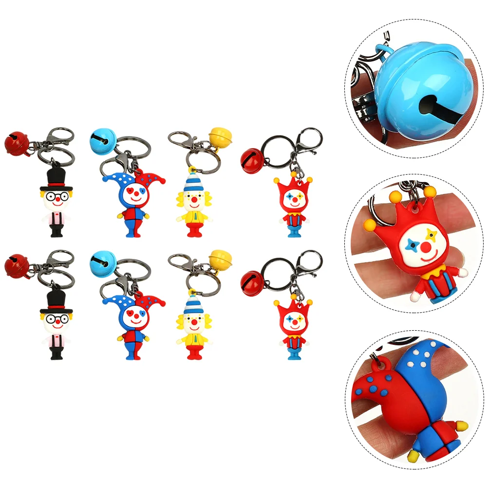 8 Pcs Creepy Carnival Keychain Clown Keychains Hanging Rings Office Evil The Lid