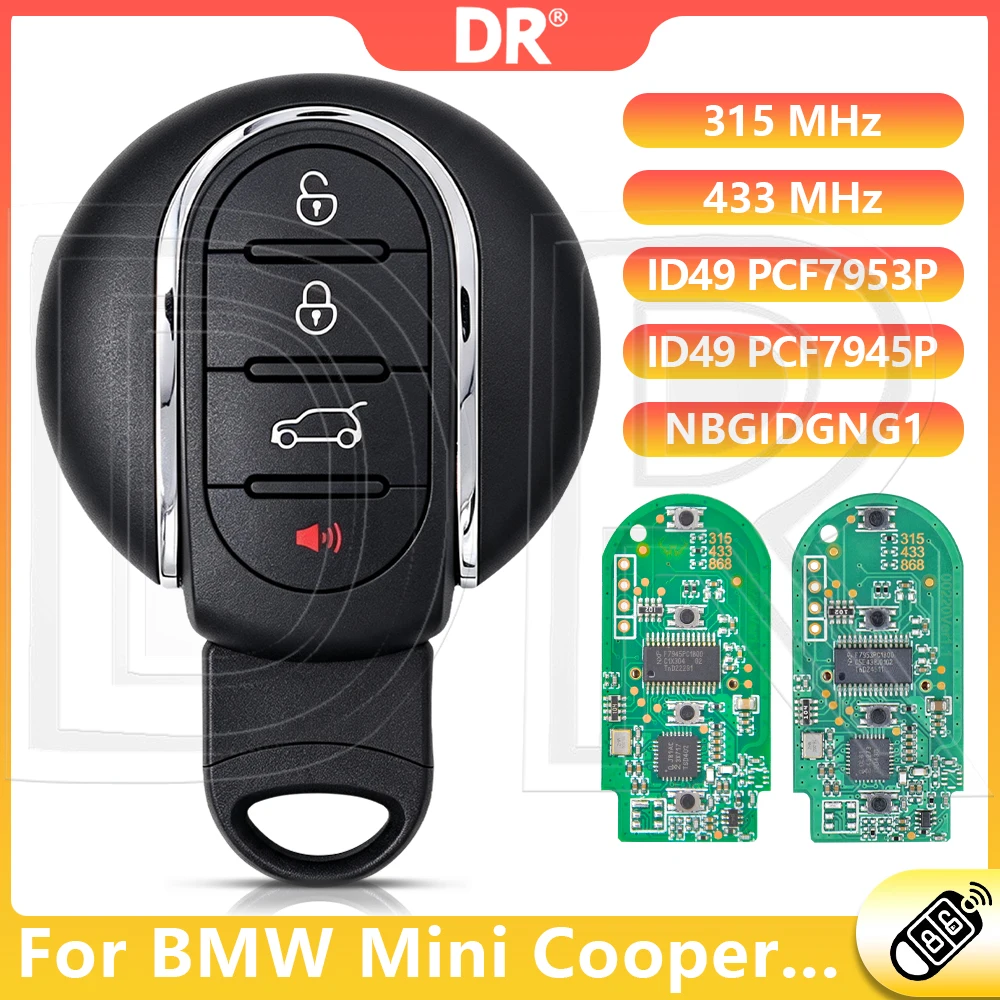 DR3 ID49 Chip Car Remote Key Or Shell Case With Sticker For BMW MINI Clubman F54 Cooper Countryman F55 F56 F57 F60 2014-2020