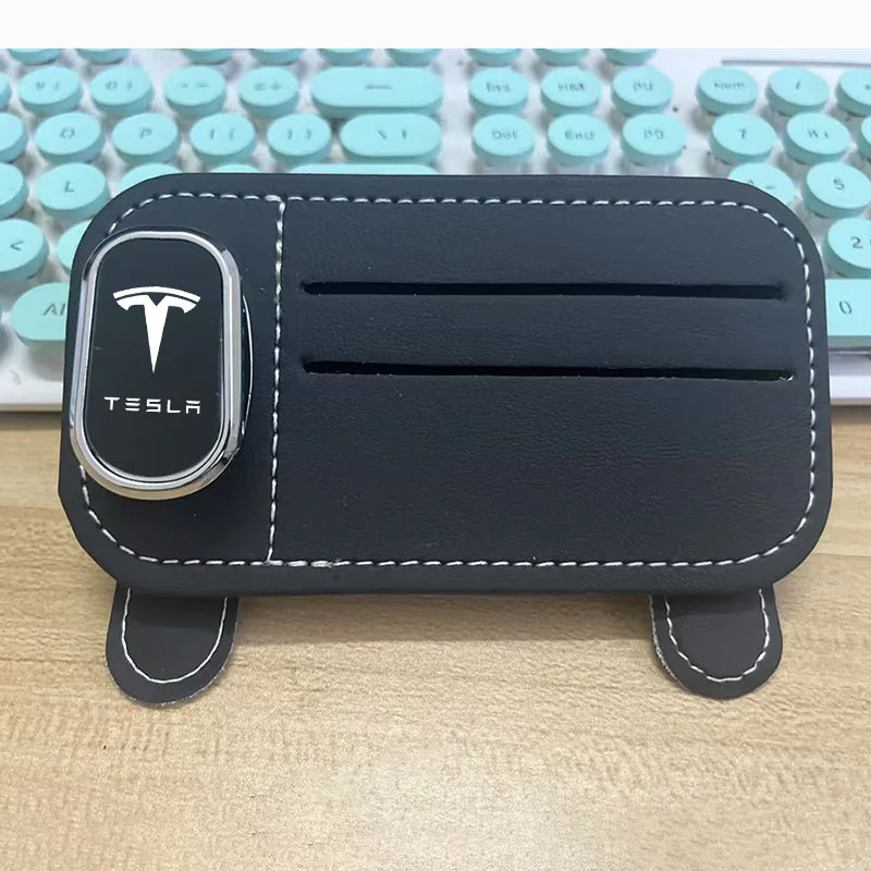 

Car Sun Visor Glasses Holder Car Logo Sunglasses Clip Card Ticket Clip For Tesla Model 3 Model S Model X Model Y Roadster SpaceX