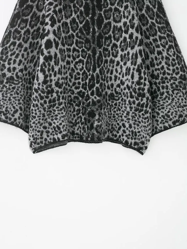 NLZGMSJ المرأة ليوبارد طباعة البلوز سترة جديدة المرأة طويلة الأكمام فضفاضة سترة جاكيتات سيدة عالية الشارع سترة Y2K #5