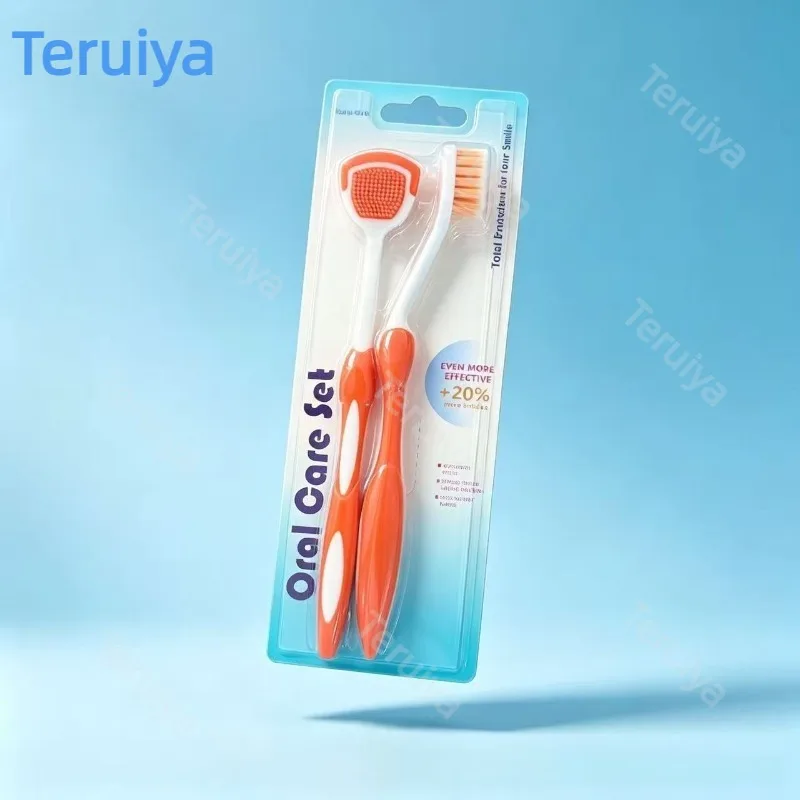 10Pcs Orthodontic Toothbrush & Tongue Scraper Set, Tongue Cleaner for Bad Breath, Portable Tongue Brush