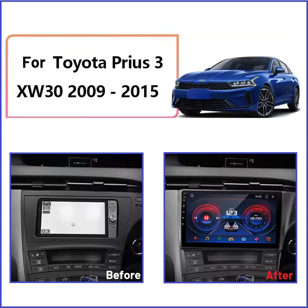 Car Radio For Toyota Prius 3 XW30 2009-2015 RHD Carplay Android Auto Multimedia Stereo Player GPS Navigation DSP FM BT Autoradio