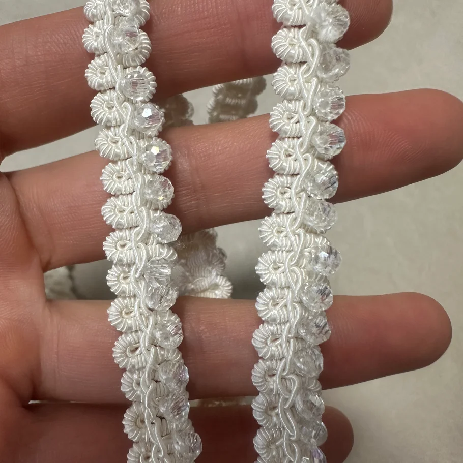 90cm Beaded Trim Bridal Centipede Lace Ribbon Crystal Rhinestone Applique Trim Straps For Craft Sewing Wedding Dress DIY Fabric