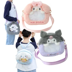 Cartoon Sanrio My Melody Kuromi Itabag Kawaii Japanese Style Shoulder Bag Pochacco Cinnamoroll Backpack Lolita Messenger Bag