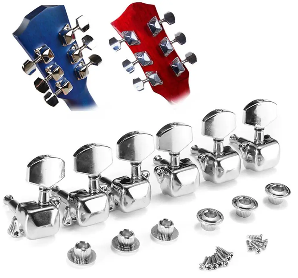 1/3PCS Guitar Tuning Pegs Open Machine Heads Tuners Keys Oval Button Acoustic For Folk Guitar Parts Guitar String Button Parts