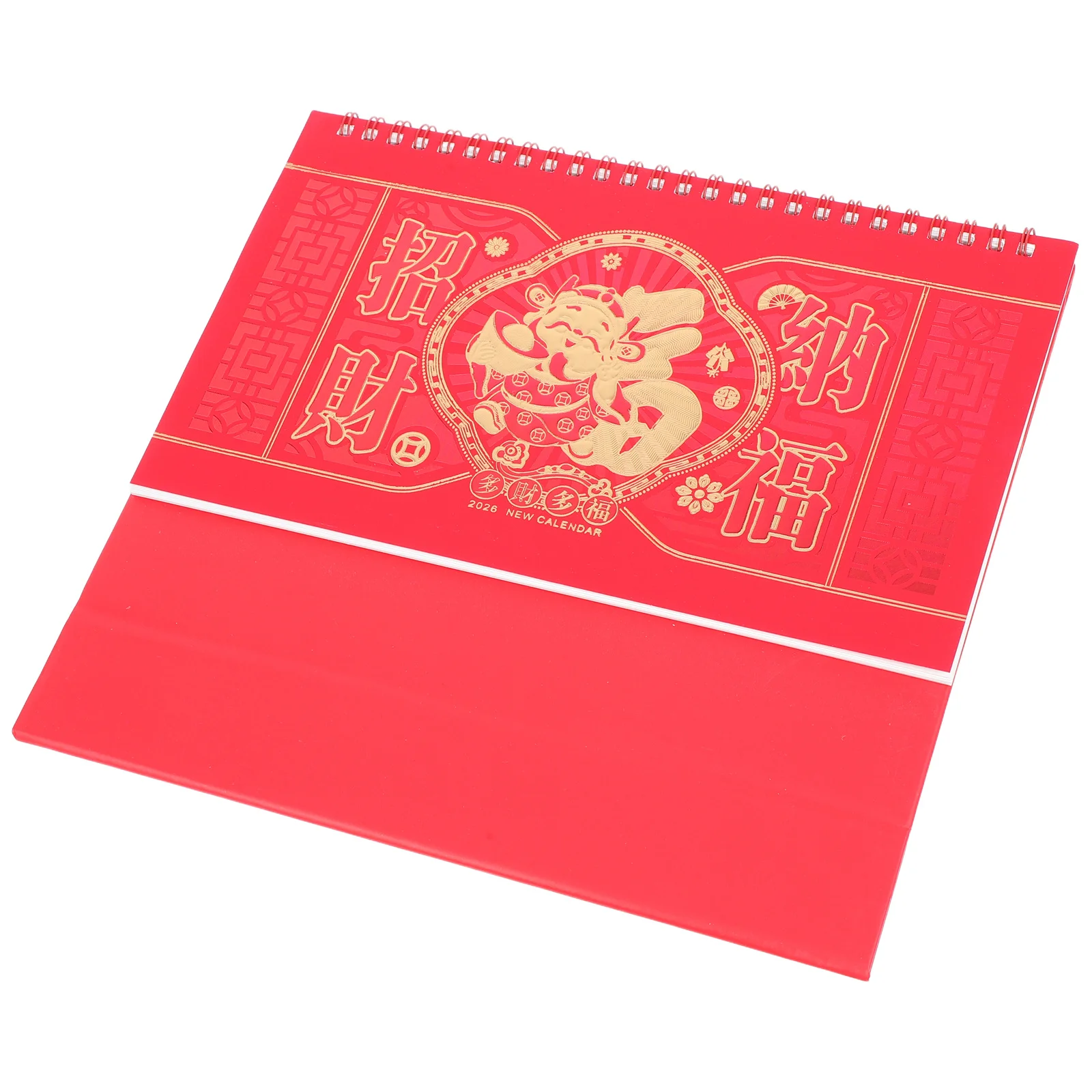 

Red Chinese-Style 2026 Desktop Calendar Elegant Horse Year Motifs Monthly Planning Organizer Horse Year Calendar