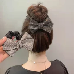 New Korean crystal hair ring, bow hair rope, large intestine ring, shiny head flower, hair tie, rubber band, ponytail head rope