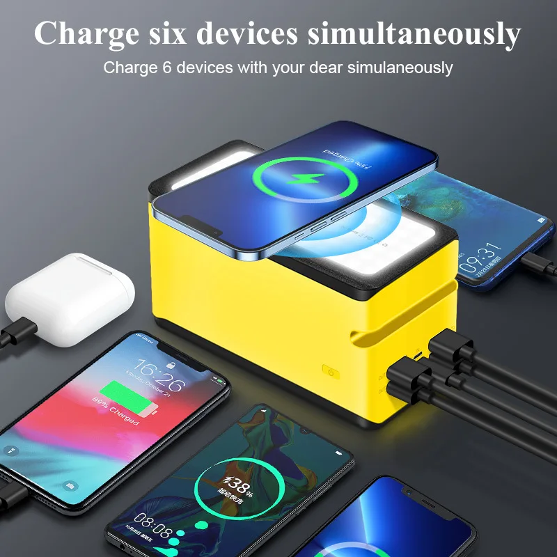 90000mAh Large‑capacity Solar Power Bank for IPhone Huawei Phones Outdoor Solar PowerBank