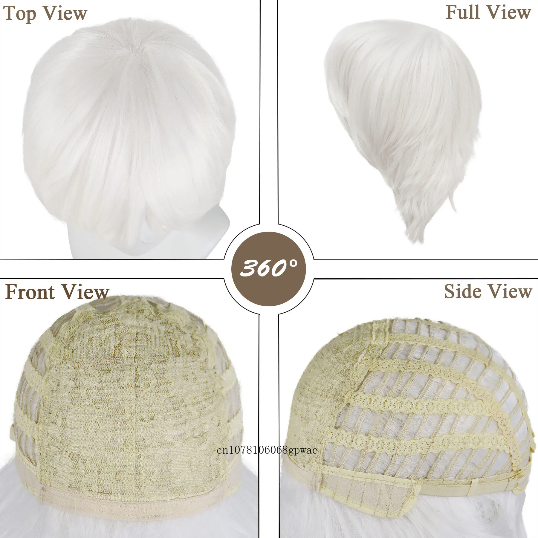 Parrucca cosplay Anime Ken Kaneki corta a strati appuntiti alla moda per capelli sintetici per uomo Ragazzi Parrucche per costumi di Halloween Maschile dall'aspetto naturale