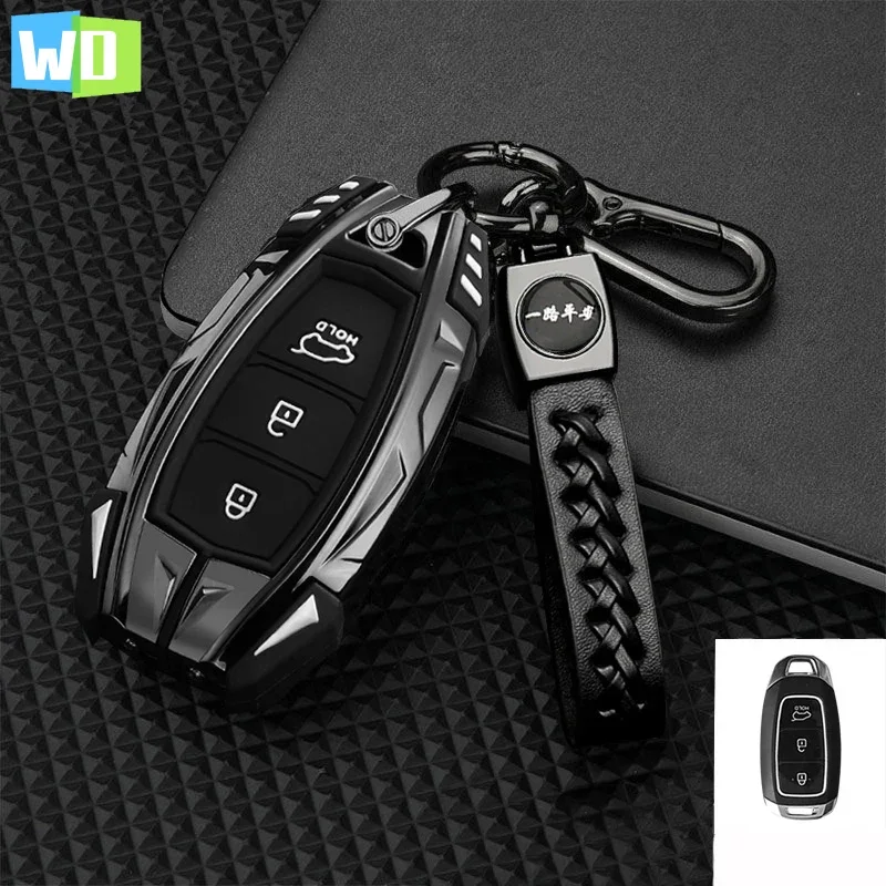 

Zinc Alloy Car Key Case Full Cover Shell Fob For Hyundai Santa I30 IX35 Encino KONA Solaris Azera Grandeur Elantra Accent Fe