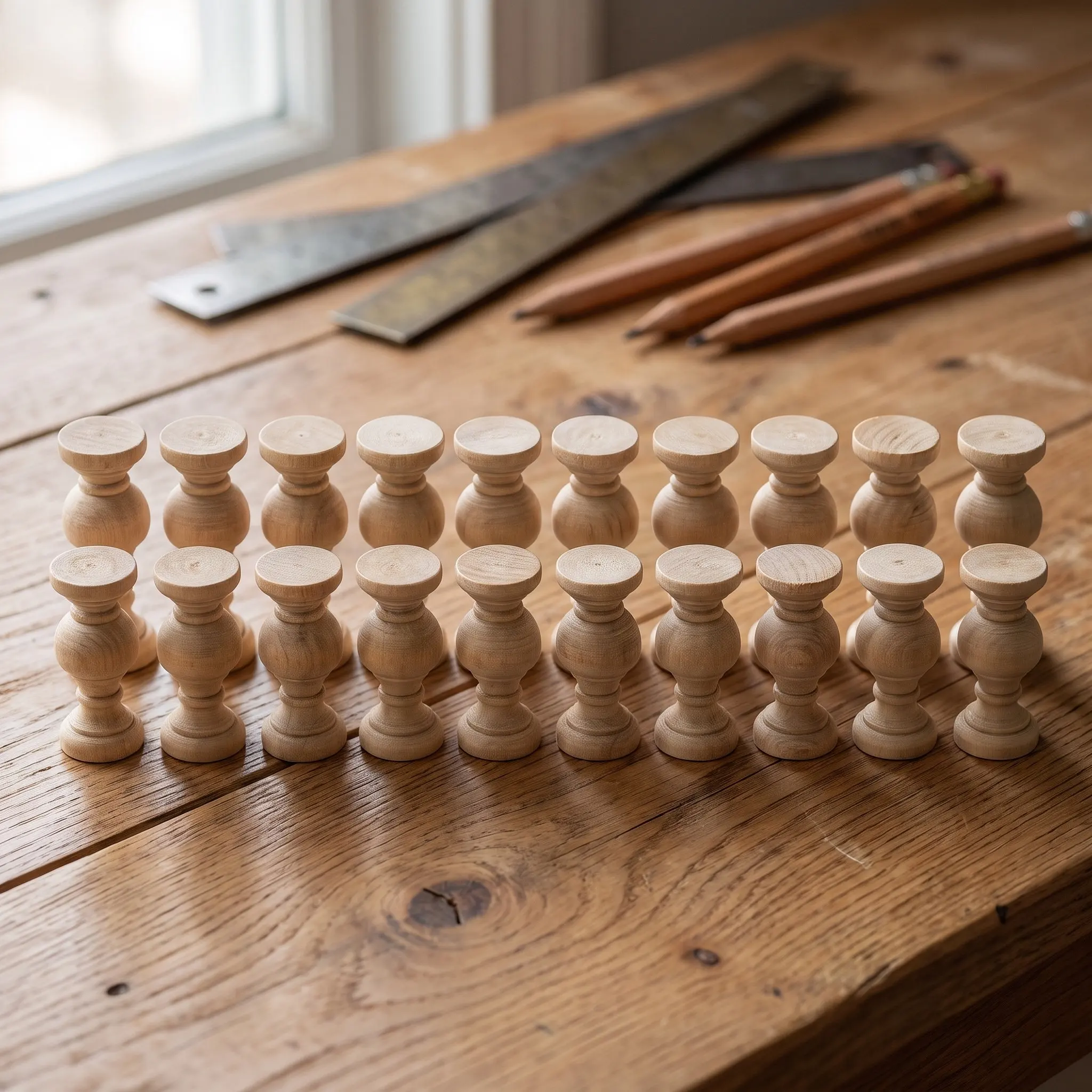 10Pcs Unpainted Wooden Craft Spindles Versatile DIY Baluster Spindles for Furniture Making Farmhouse Kitchen Decor Hotel