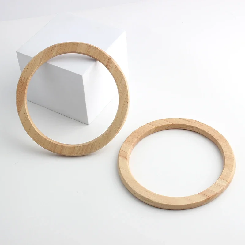 Mango de madera de tipo Circular para bolso, accesorio decorativo para manualidades, clásico, herramienta de fabricación de repuesto, 2 a 10 unidades