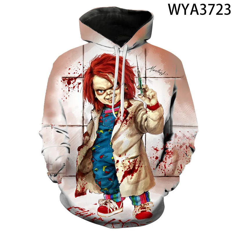 2023 Horror Movie Chucky Men Women Children Fashion Hoodies 3D Printed Sweatshirts Pullover Long Sleeve Streetwear Tops