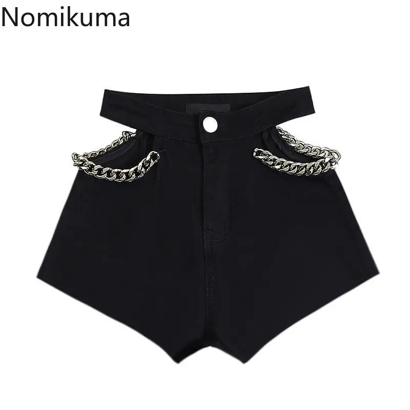 Neue Hosen Harajuku schwarz y2k Shorts Frauen sexy aushöhlen Sommer weites Bein Hosen Streetwear lässig Pantalones Cortos de Mujer