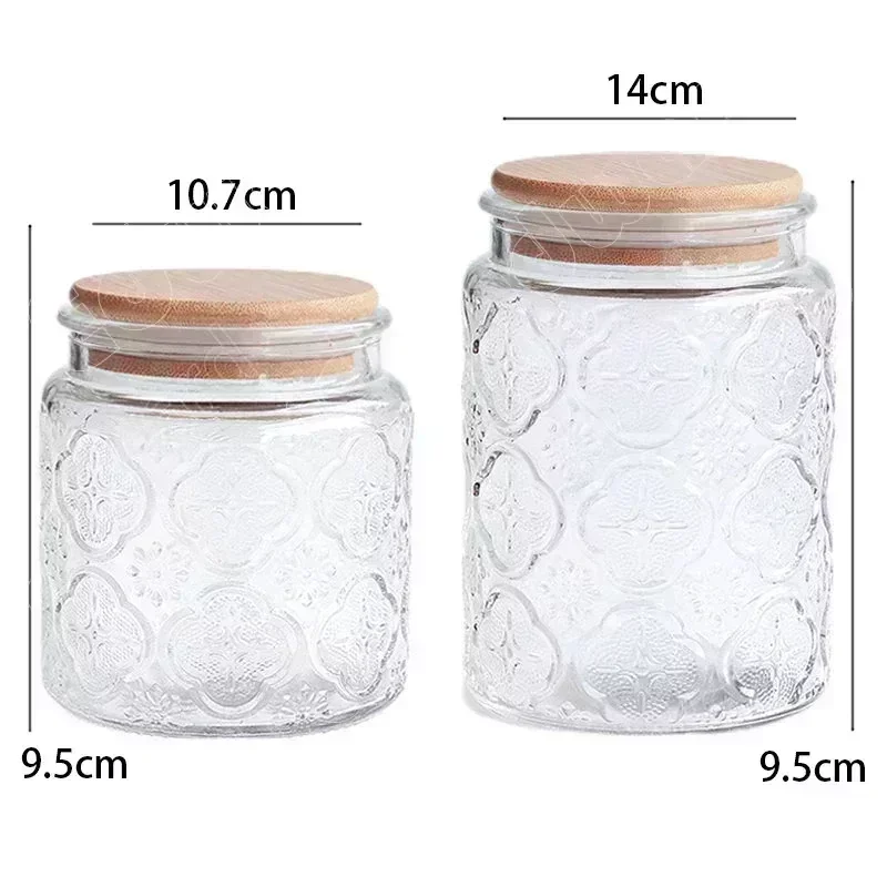 Glass Jar Nordic Style Storage Jars and Lids Container Food Storages Containers Honey Bottle Retro Design Jars Bottles Household