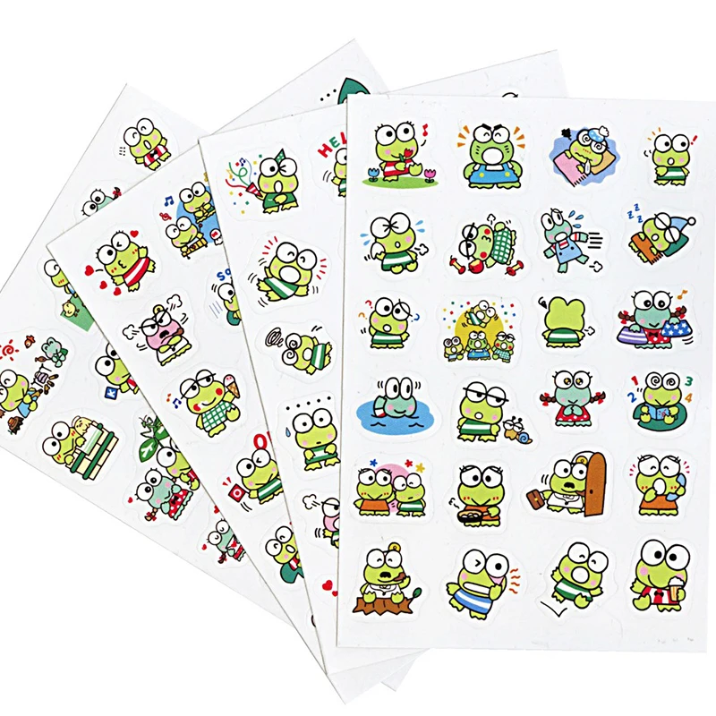 Sanrio keroppi kawaii desenhos animados adesivos diy criativo figura de ação dos desenhos animados material livro crianças como presentes