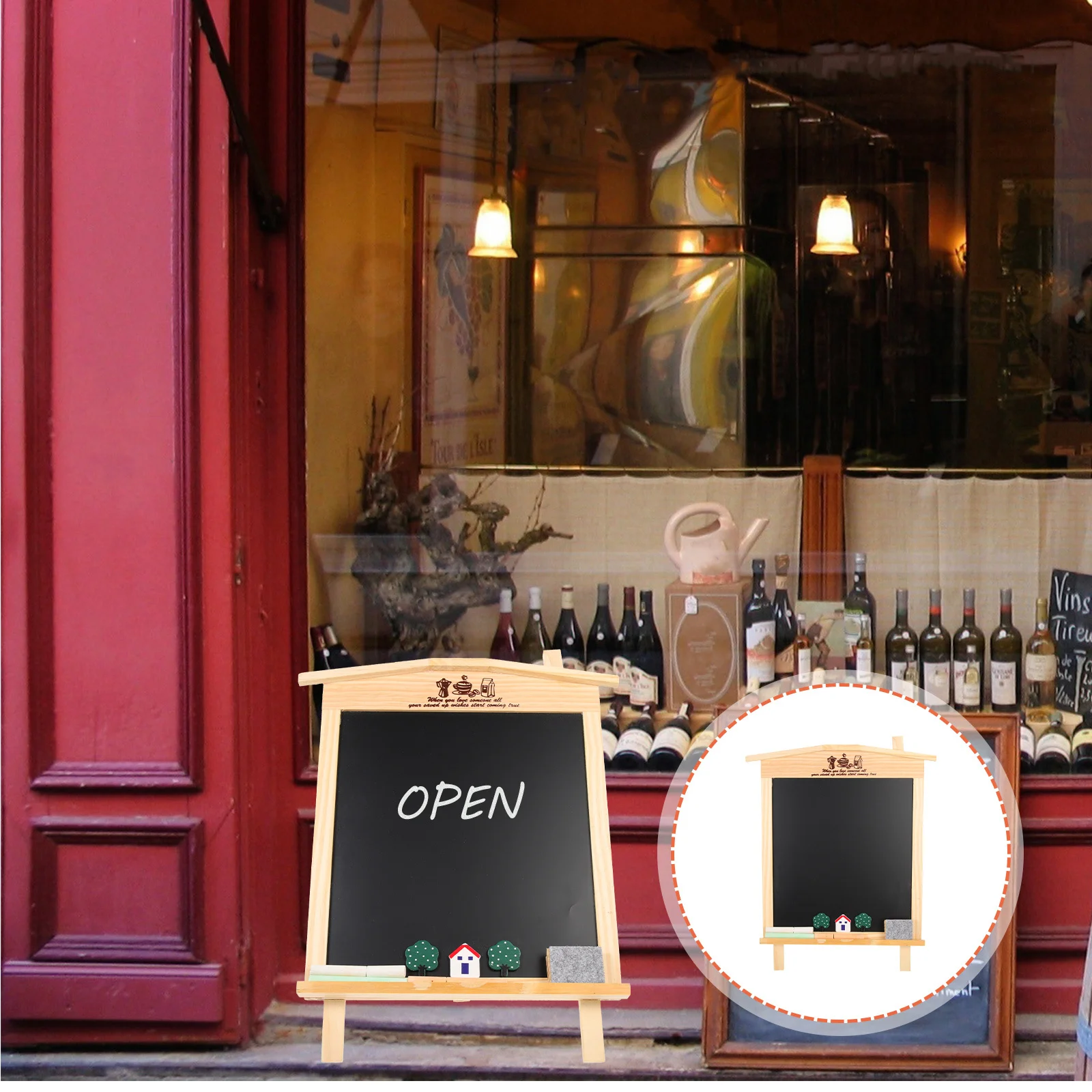 

1Set Small Wood Hanging Chalkboards Tabletop Blackboards Multi Purpose Message Board Reusable DIY Note Signs Note Writing Boards