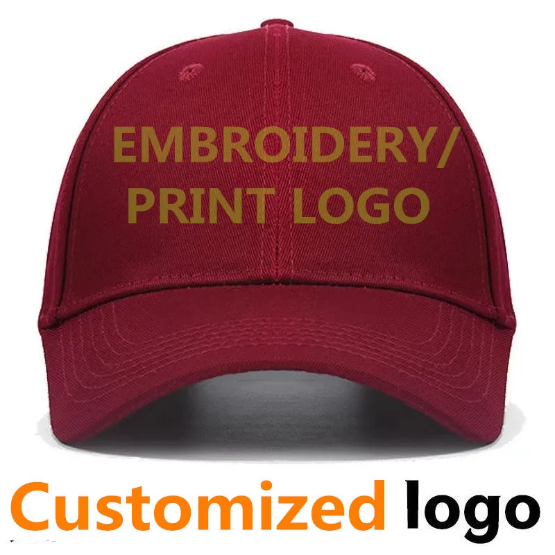 Curved brim sports cap Adult casual cotton baseball caps Custom hat Logo embroidery snapback hats Men women Personalised gorros