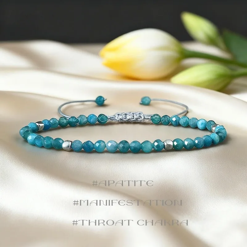 سوار رائع من كريستال الأباتيت، سوار بسيط من الحجر الطبيعي، جوهرة ميلاد ديسمبر #1