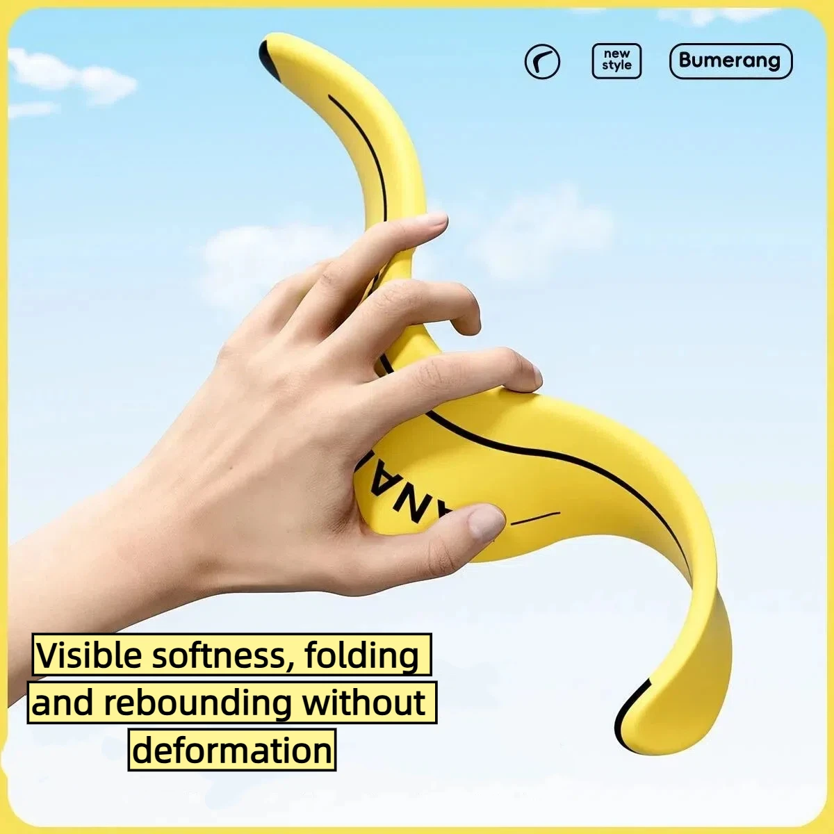 Banana Boomerang, Soft Frisbee, Children's Playable Frisbee Boomerang, Square Flying Sky Parent-Child Outdoor Toy