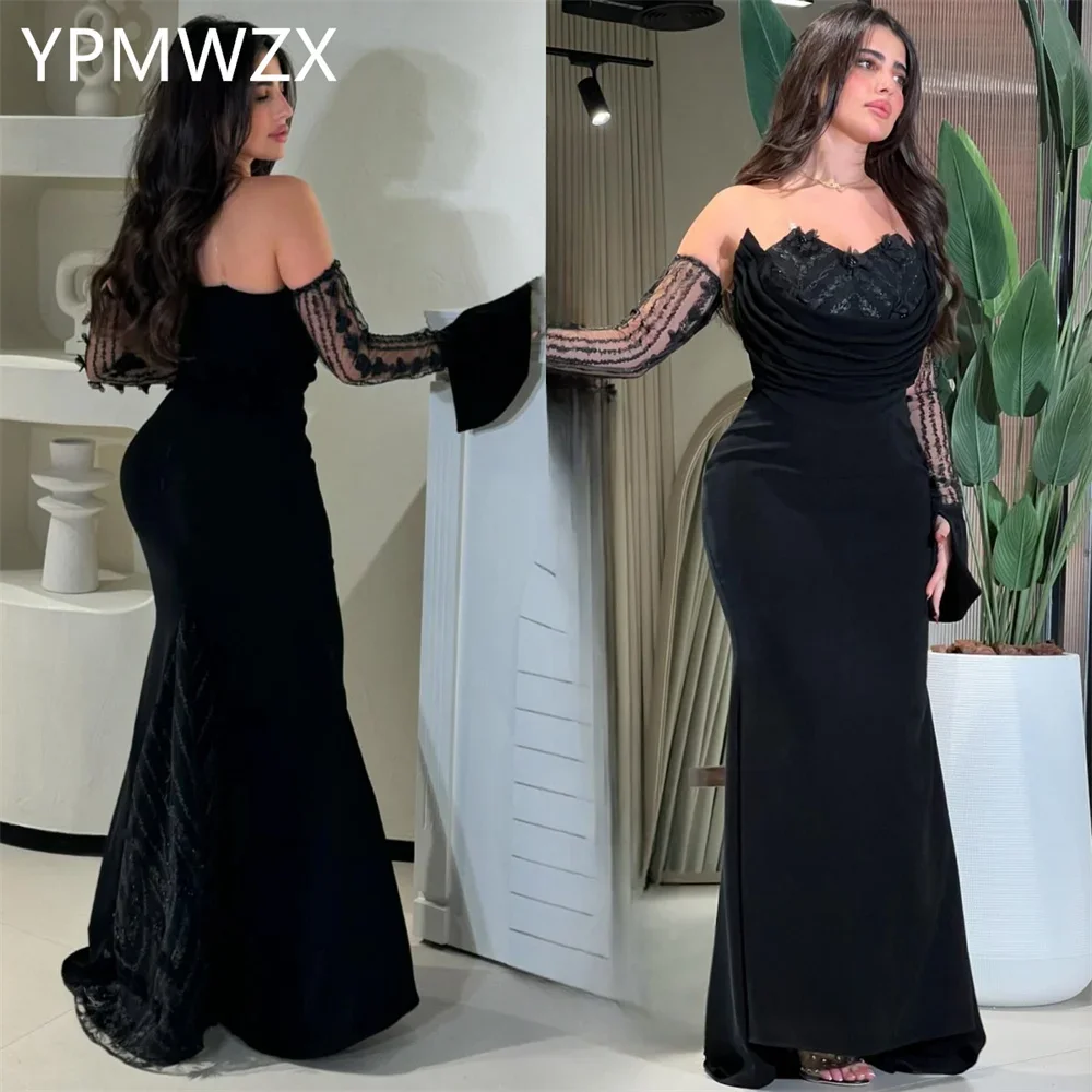 

Customized Prom Gown Evening Formal Dress YPMWZX Strapless A-line Floor Length Skirts Bespoke Occasion Dresses Party W