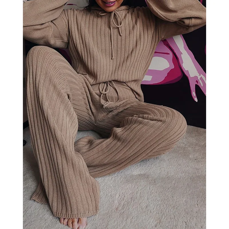 2023 Autumn Casual Wear Women Lounge Tracksuit 2 Piece Set Loose Lounge Sets Ladies Hooded Sweat Suit Outfits Female