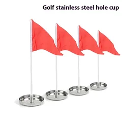 Golf stainless steel hole cup with Little Red Flag golf supplies golf metal green hole cup xy1012