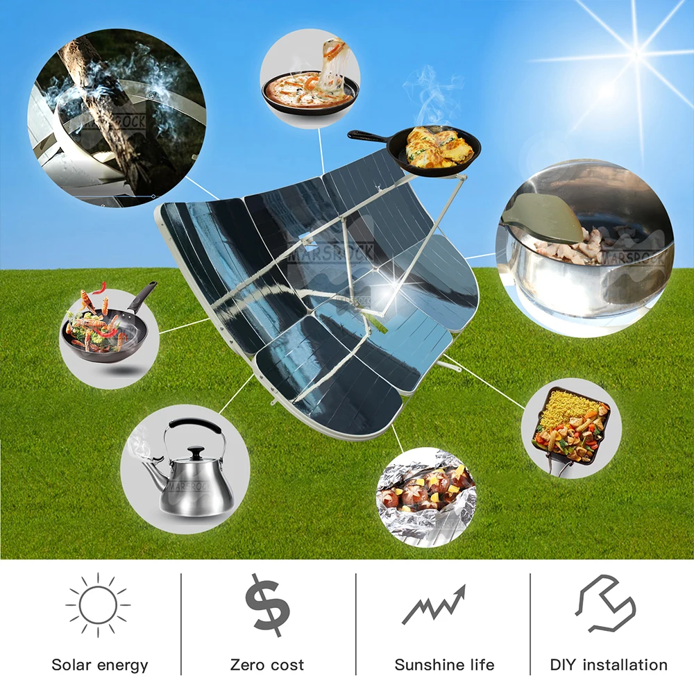 2300W Solar-Kocher Tragbarer Outdoor Rechteckiger BBQ Sonnenreflektierender Heizer Solarbetriebener Ofen für Camping aus der EU