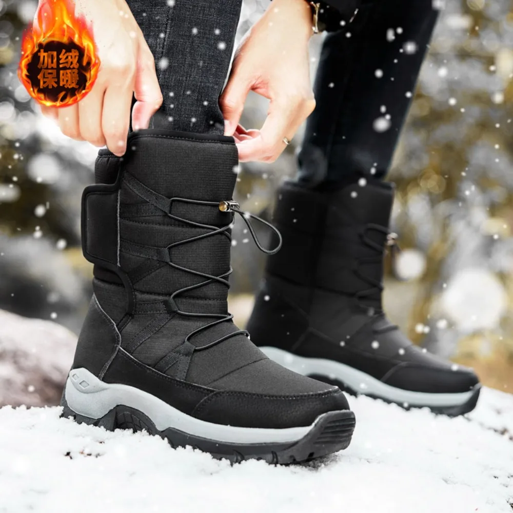 

Winter Snow Boots Women Outdoor Warm Plush High-top Boots Women Anti-slip Durable Solid Color Thick-soled Casual Women Shoes