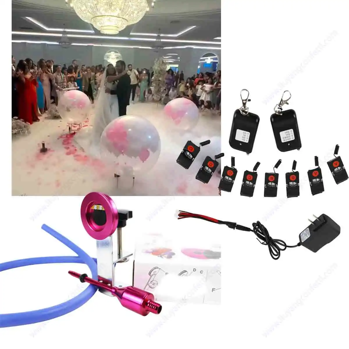 

Remote Control Balloons Kit Exploding Blaster Balloon Machine Popper Wedding Birthday Marriage Stage Exploder Bride Birthday FX