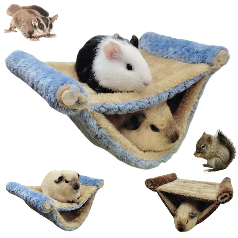 Soft Tricken Plush Hamster Hanging Hammock Cotton Hedgehog Rat Guinea Pig Rest Sleeping Bed Hut Tent Small Pet Cage Accessories