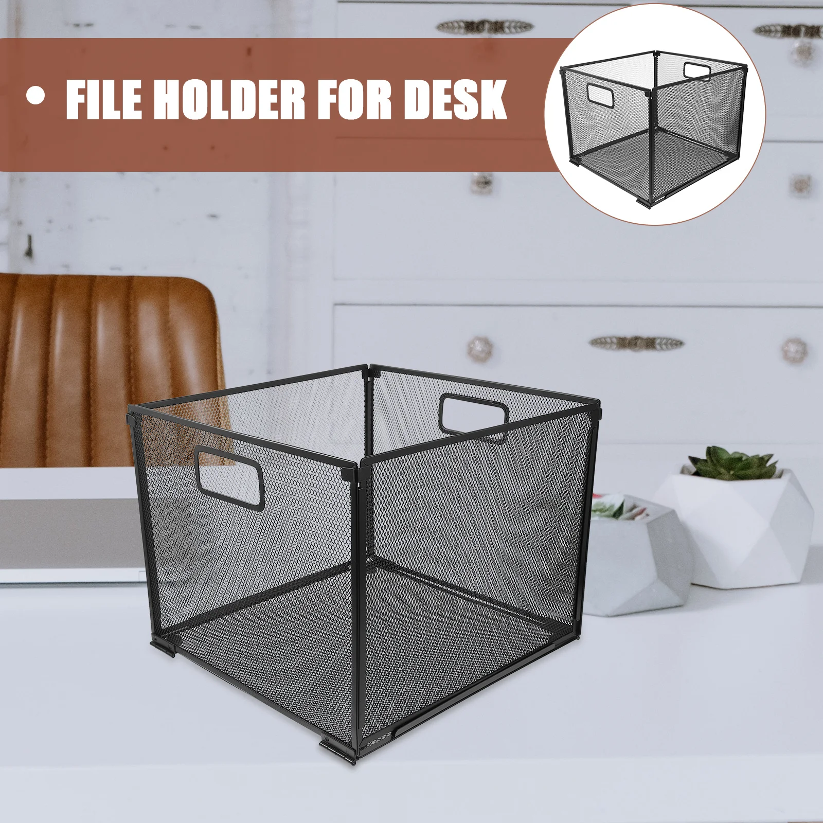 Archivador de Metal resistente, organizador de malla plegable, estante de almacenamiento de escritorio, archivador para oficina, escuela, estudio en casa