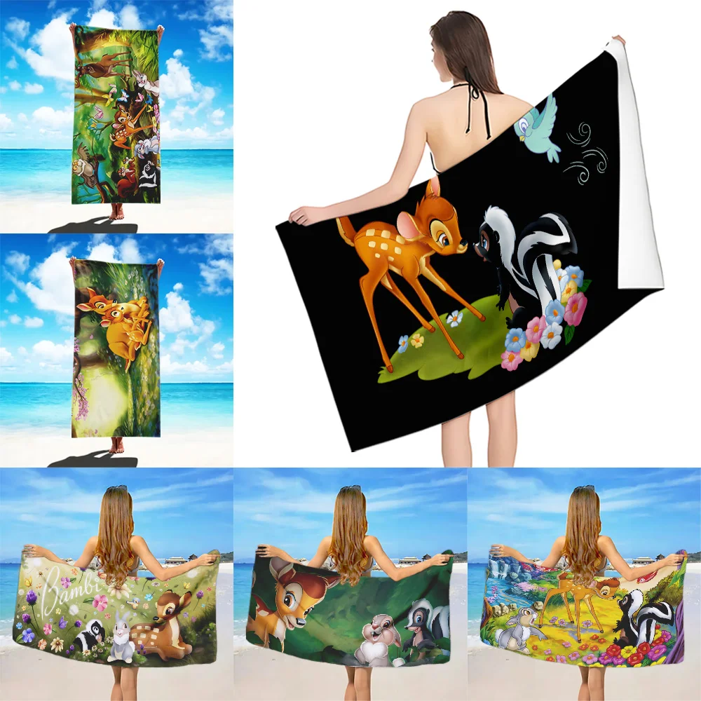 

B-Bambi Cartoon Beach Towel Microfiber Sand Free Quick Dry Soft Sandproof Pool Towels Gift for Women Travel Gym Shower Camping