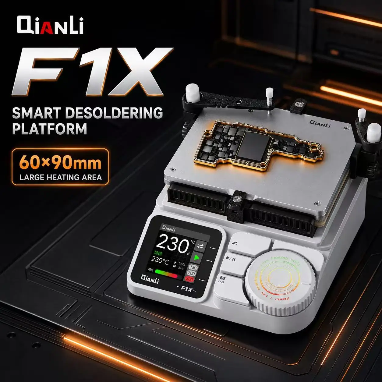 Plateforme de dessoudage intelligente intégrée QianLi F1X 60-280°C, station de préchauffage pour carte mère, pour la réparation de cartes logiques de téléphones iPhone