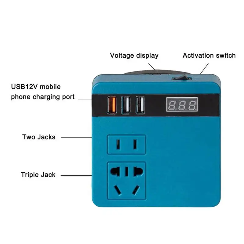 AC220V lithium battery inverter For Makita 18V Li-ion B​attery Outdoor Operation Inverter AC220V/DC18V Power Station Generator