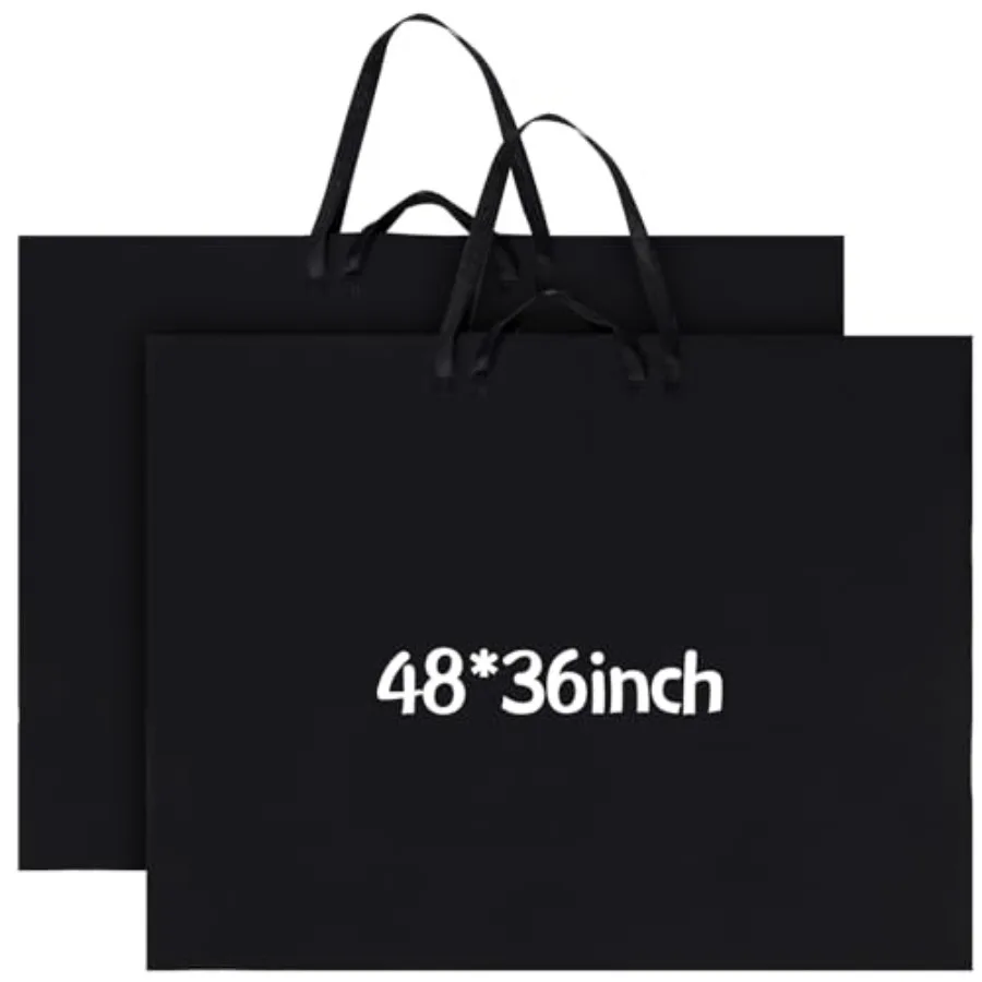 

2 Pcs 48x36 Inch Art Portfolio Bag Large Waterproof Nylon Carry Case Shoulder Strap Poster Board Painting Drawing Sketch Storag
