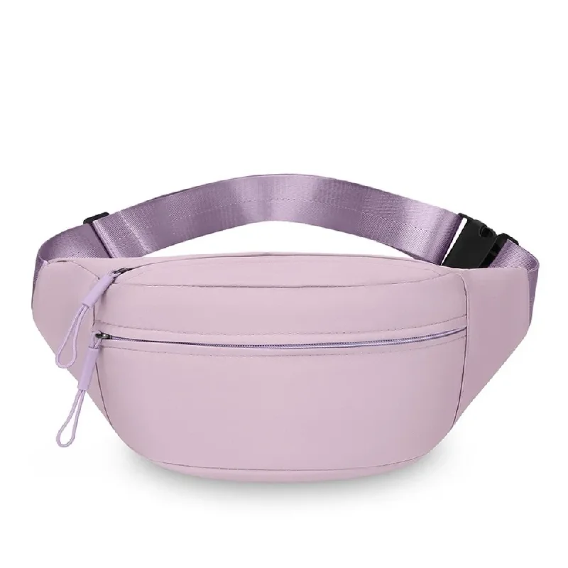 

Solid Color Waterproof Chest Bag Double Pocket Outdoor Travel Waist Crossbody Bag