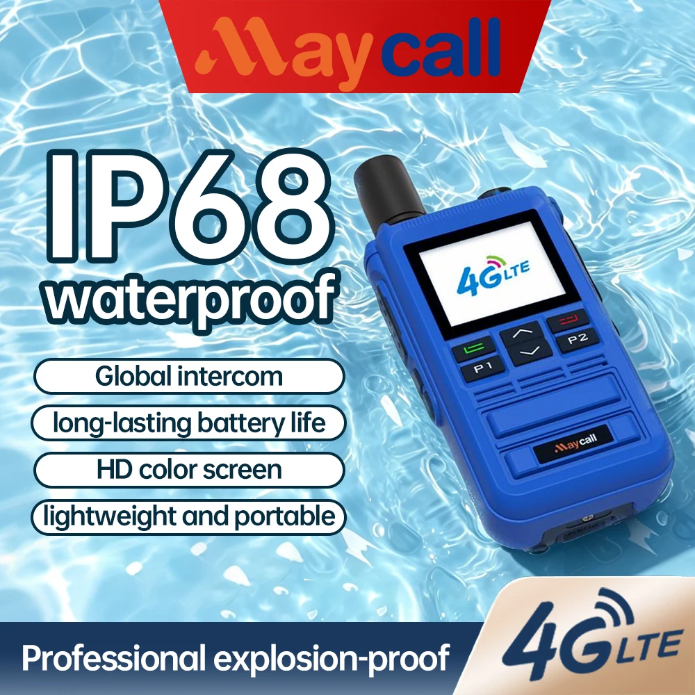 Maycall MC-690EX Drop Shipping 5000km 2.4 Inch Wth Keypad Walkie Talkie Poc Radio with Global Sim Card Smart Esim Internacional