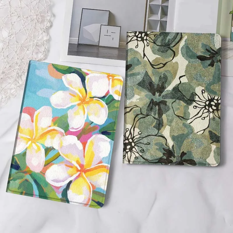 

Plumeria Flower Painting Art Tablet Case For Samsung Tab Galaxy S6 S11 A A7 A8 A9 A11 10.1 10.4 10.5 Plus Lite Gift
