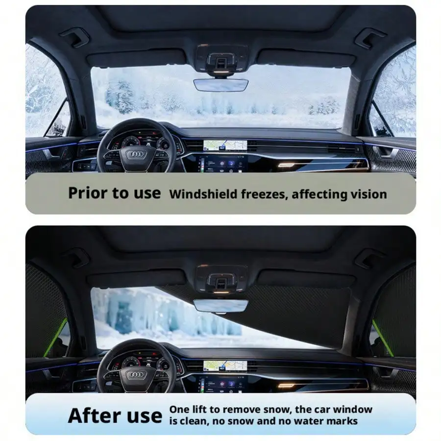 Highly Useful & Cost-Effective Car Windshield Cover, Full Windshield Anti-Freeze Anti-Snow Winter Protector