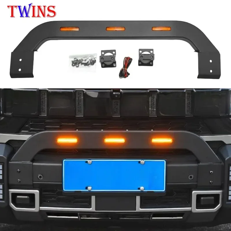 Cars Front Bumper with Light Bull Bar LED Grille Small Yellow Light Fit for JETOUR Traveler T2 2023-2024 External components