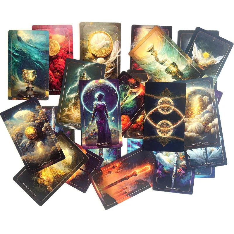 Newest 12x7cm  Delusion Tarot Cards Set for Beginners with GuideBook Board Games Toy Playing Divination Fate Oracle Cards Deck