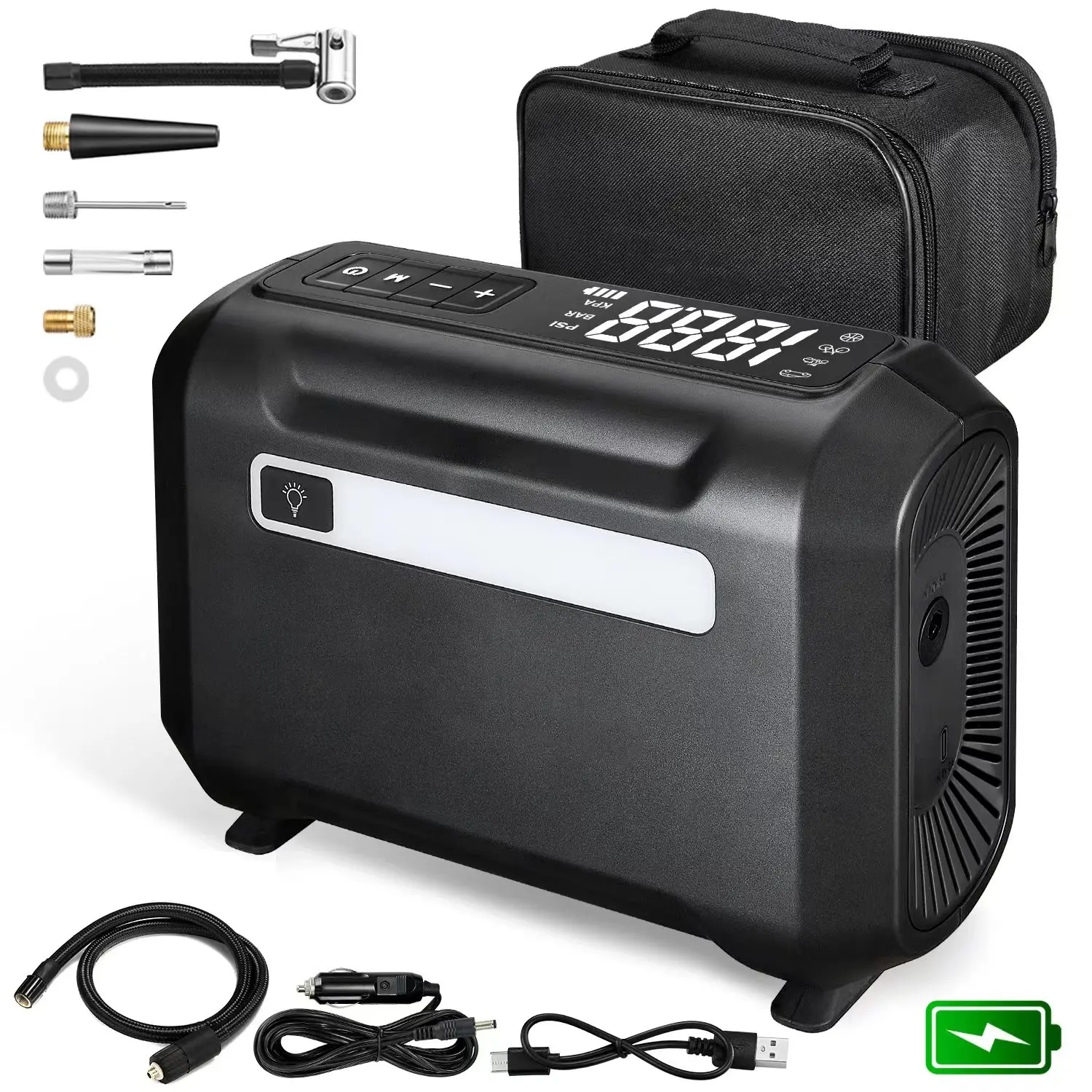 Heavy Duty 22mm Cylinder 12V DC Electric Air Pump for SUV High Quality Cordless Tire Inflator Portable Air Compressor