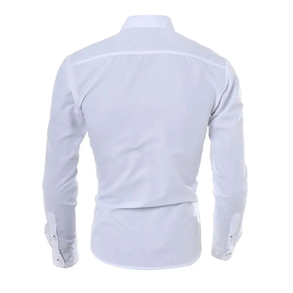 Camisa de negócios primavera outono cor sólida manga longa camisas formais para homens camisa de trabalho casual camisas de ajuste fino workwear